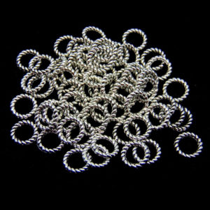 9mm - Tibetan Silver Twisted Closed Jump ring Beading Jewellery Connector ML