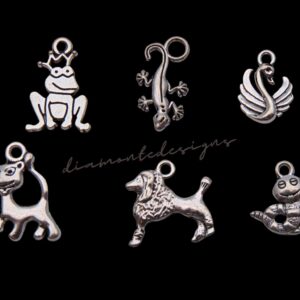 Tibetan Silver Animal Pet Theme Charm Pack Jewellery Keyring Reptile Zoo L156