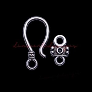 Tibetan Silver Fancy Hook and Eye Toggle Clasps Findings Jewellery