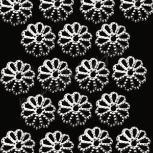 150 Pcs -  Silver Plated 6.5mm Bead Caps Jewellery Findings Beads Beading Filigree E138