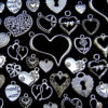 Tibetan Silver Random Mixed Heart Charms Pendants Love Christmas 28 Designs ML