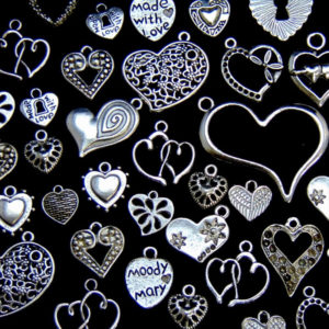 Tibetan Silver Random Mixed Heart Charms Pendants Love Christmas 28 Designs ML
