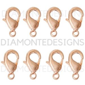 10mm Rose Gold Plated Plated Lobster Claw Clasps Necklace Bracelet Findings Fastener UK