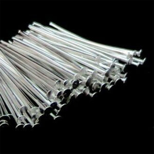 100 Pcs - 18mm Silver Plated Head Pins Jewellery B31