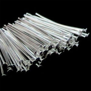 100 Pcs - 26mm Silver Plated Head Pins Jewellery Craft Beading Findings O146