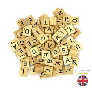 100 Pcs Wooden Scrabble Letter Tiles Wood Letters & Number Craft Alphabet - G60