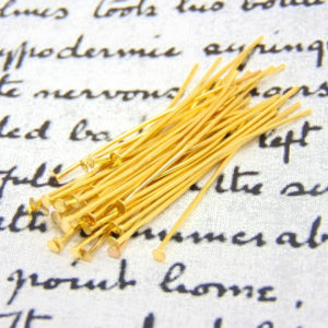 100 x 40mm Gold Plated Head Pins Jewellery Craft Findings L118