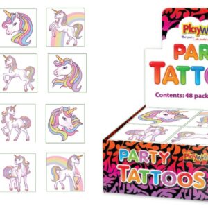 UNICORN KIDS TEMPORARY TATTOOS Assorted Designs Party Bag Filler Loot Boys Girls