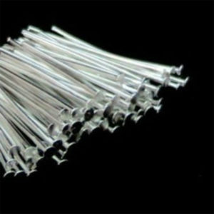 45mm Silver Plated Head Pins 2mm Head 0.8mm Thickness Jewellery Finding Craft ML