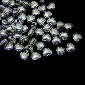 80 Pcs - 5mm Tibetan Silver Dainty Heart Spacer Beads Jewellery Craft UK J23