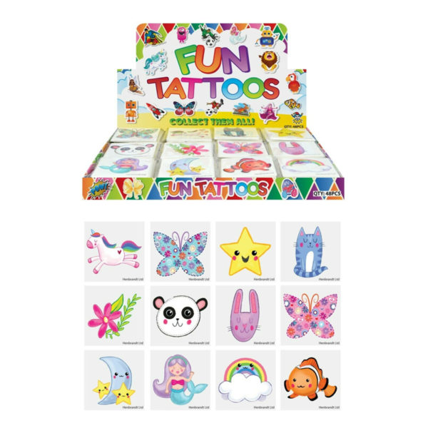 CUTE ANIMALS KIDS TEMPORARY TATTOOS Assorted Designs Party Bag Filler Loot Girls