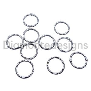 20mm Tibetan Silver Twisted Closed Linking Ring Connector Jewellery Craft