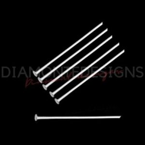 100 Pcs - 30mm Silver Plated Head Pins Jewellery Bead Findings Craft B154