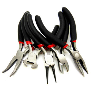 Set of 5 Pliers - Round Bent Snipe End and Side Cutters Jewellery Making Tools