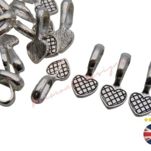Tibetan Silver Heart Glue on 21mm Bails Pendant Cabochon Jewellery Findings ML