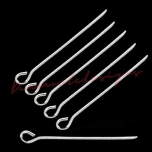 22mm Silver Plated Jewellery Eye Pins Craft Findings 0.7mm Beading Bead