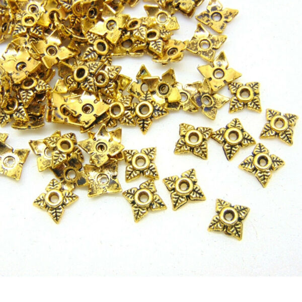 100 Pcs Golden Tibetan Silver Small 6mm Bead Caps Jewellery Craft Findings C165