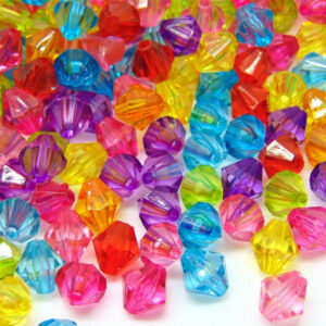 300 Pcs Mixed Acrylic 6mm Faceted Bicone Beads Craft Jewellery A96