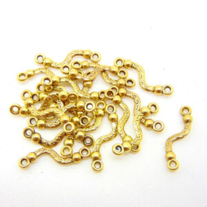 20 Pcs - 23mm Antique Golden Tibetan Silver Twisted Connector Spacer Beads G10