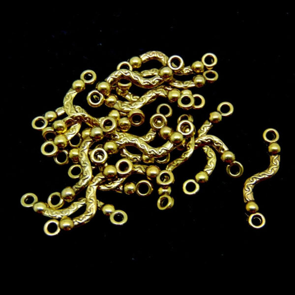 20 Pcs - 23mm Antique Golden Tibetan Silver Twisted Connector Spacer Beads G10