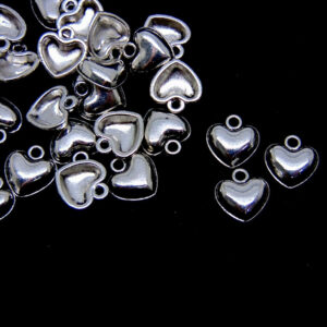 25 Pcs - 12mm Tibetan Silver Heart Pendants Charms Jewellery Beading J116