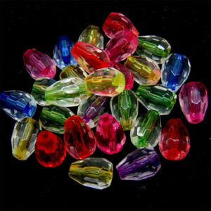 25 Pcs - 13mm Clear Acrylic Drop with Colour Inner Jewellery Pendant Craft P194