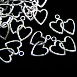 30 Pcs Tibetan Silver 23mm Double Heart Pendants Charms Jewellery Gift F158