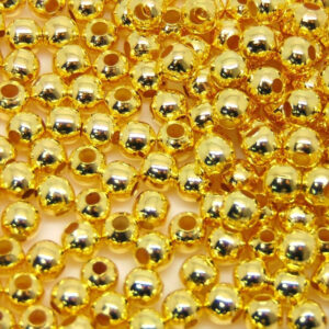 4mm Gold Plated Round Smooth Spacer Beads Jewellery Findings Craft Beading ML