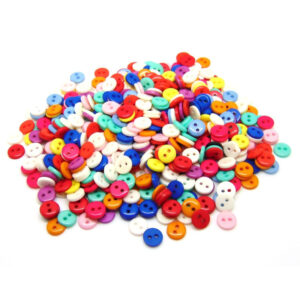 500 x 9mm Mixed Round Acrylic Resin 2 Hole Buttons Scrapbooking Craft F125
