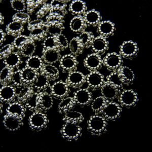6mm Fancy Tibetan Silver Ring Spacer Beads Closed Ring Jewellery Beading ML