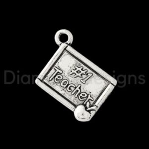 10 Pcs Tibetan Silver Number 1 Teacher Charms Jewellery Leaving Gift 18mm E37