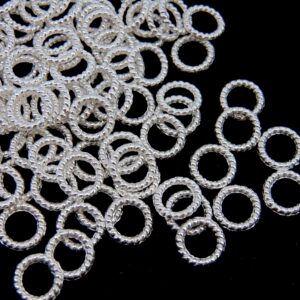 Bright Silver Plated Twisted Closed Jump ring Jewellery Craft Beading