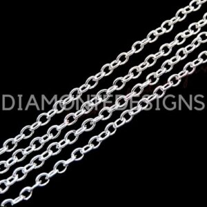 2 Metre's Silver Plated Dainty Chain 3mm x 2mm Links Craft Beads Jewellery A345