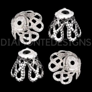 Silver Plated 6mm Filigree Style Bell Bead Caps Jewellery Craft Findings
