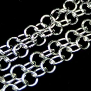 2 Metre's Silver Plated Rolo Chain 5mm x 5mm Links Craft Beads Jewellery B155