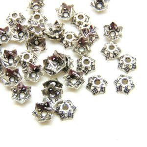 40 Pcs - Tibetan Silver Small 7mm Bead Caps Jewellery Craft Beading UK A136