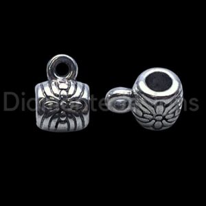 40 Pcs - Tibetan Silver 8mm x 6mm Hanger Barrel Bails Jewellery Findings J189