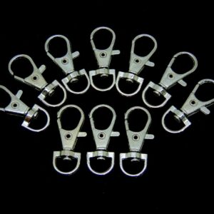 37mm Silver Plate Lobster Trigger Swivel Clasps Findings Keyring Hook Key