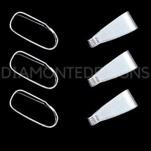 100 Pcs - 11mm Silver Plated Spring Pinch Bails Jewellery Craft Findings D19