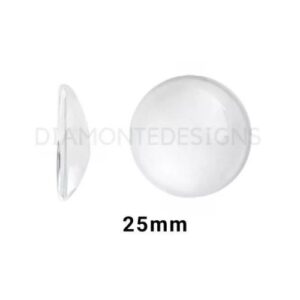 Large Transparent Glass Round Cabochons 25mm x 7mm Flat Back Pick Quantity ML