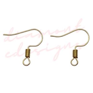 100 (50 Pairs) 18mm Gold Plated Earwires Fish Hook Jewellery Findings A120