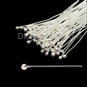 100 Pcs - 45mm Silver Plated Ball Head Pins Jewellery Craft Finding Beading L31