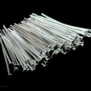 200 Pcs - 24mm Silver Plated Head Pins Jewellery Craft Beading Findings Q100