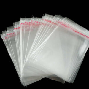 100 Clear Self Adhesive Cello Plastic Bag Jewellery Display Bag 10cm x 5cm Q163