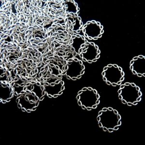 25 Pcs Tibetan Silver 15mm Twisted Closed Connector Jump ring Linking Ring B186