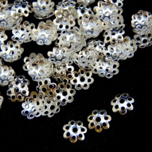 Silver Plated 6mm Bead Caps Jewellery Craft Beading Findings