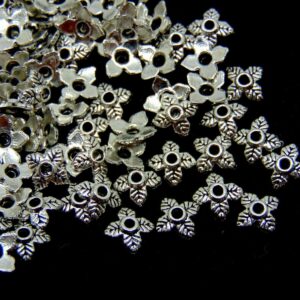 Tibetan Silver Dainty 6mm Flower Bead Caps Jewellery Craft Beading UK