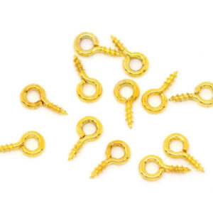 Gold Plated 10mm x 4mm Screw Eye Bails Jewellery Craft Findings