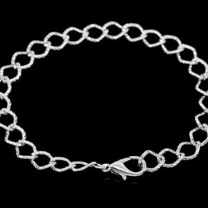 6 Pcs Silver Plated Link Chain Charm Bracelet With Lobster Claw Clasp 20cm K88