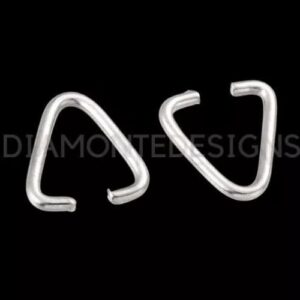 100 Pcs - 6mm Silver Plated Triangle Pinch Bails Jewellery Craft Findings D158